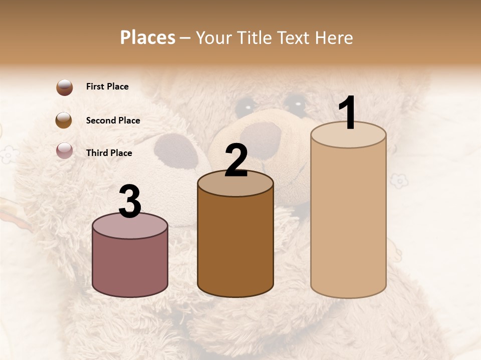 A Teddy Bear Hugging Another Teddy Bear On A Bed PowerPoint Template