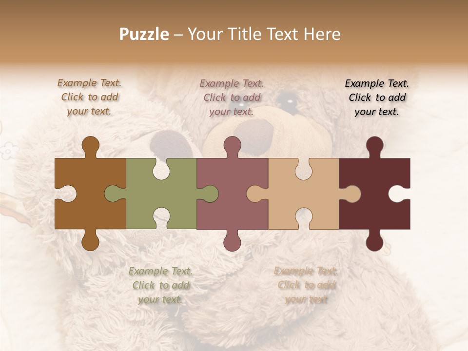 A Teddy Bear Hugging Another Teddy Bear On A Bed PowerPoint Template