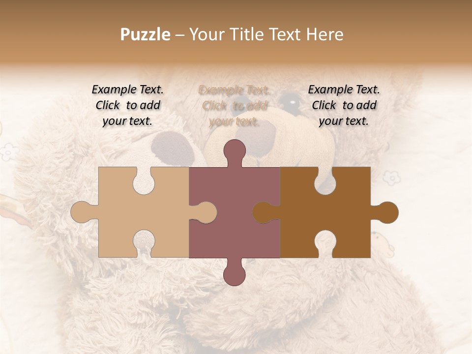 A Teddy Bear Hugging Another Teddy Bear On A Bed PowerPoint Template