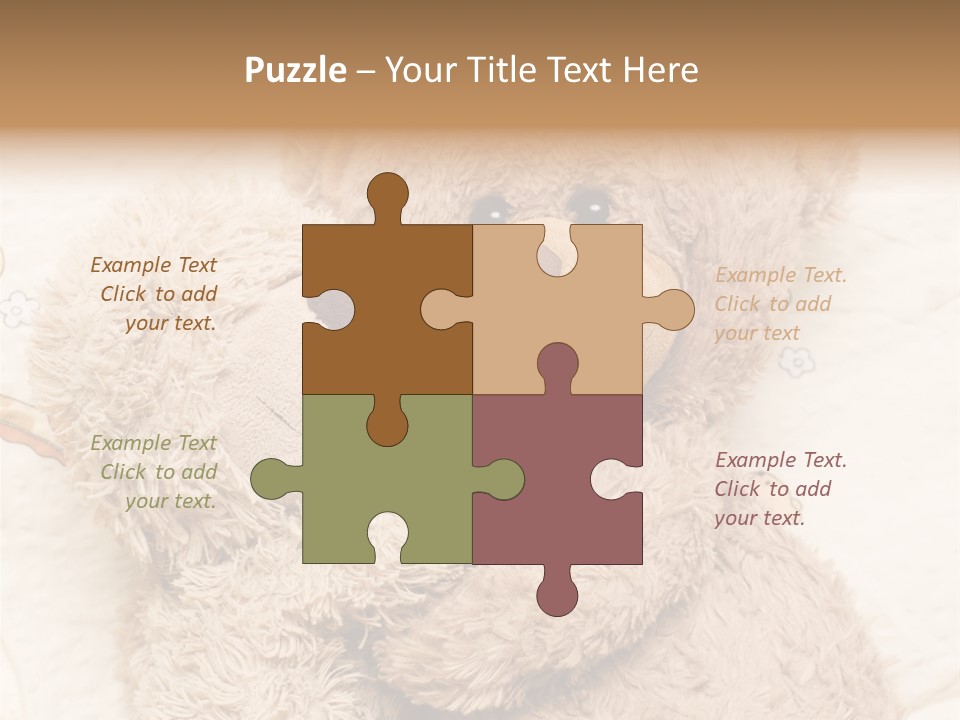 A Teddy Bear Hugging Another Teddy Bear On A Bed PowerPoint Template