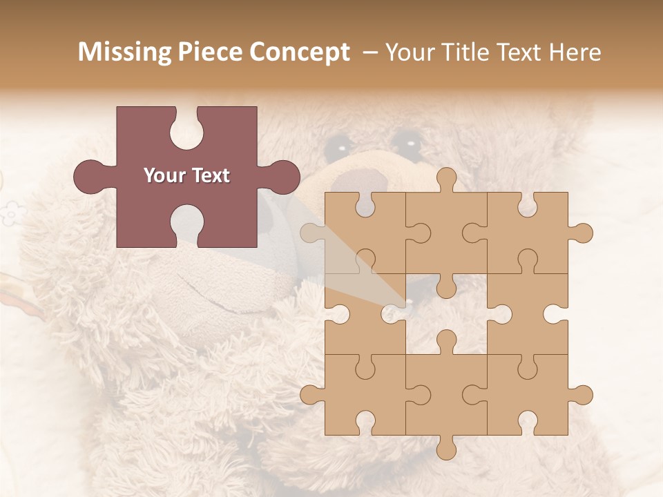 A Teddy Bear Hugging Another Teddy Bear On A Bed PowerPoint Template