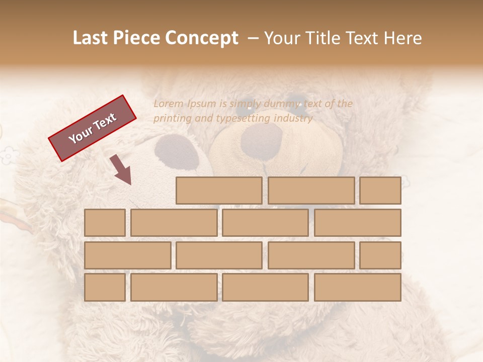 A Teddy Bear Hugging Another Teddy Bear On A Bed PowerPoint Template