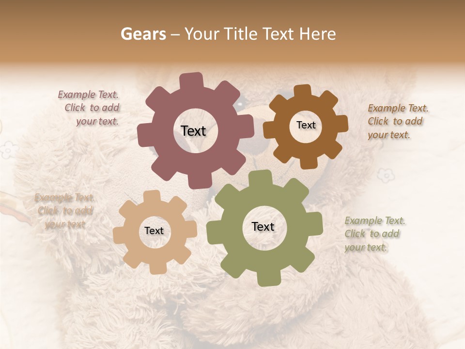 A Teddy Bear Hugging Another Teddy Bear On A Bed PowerPoint Template