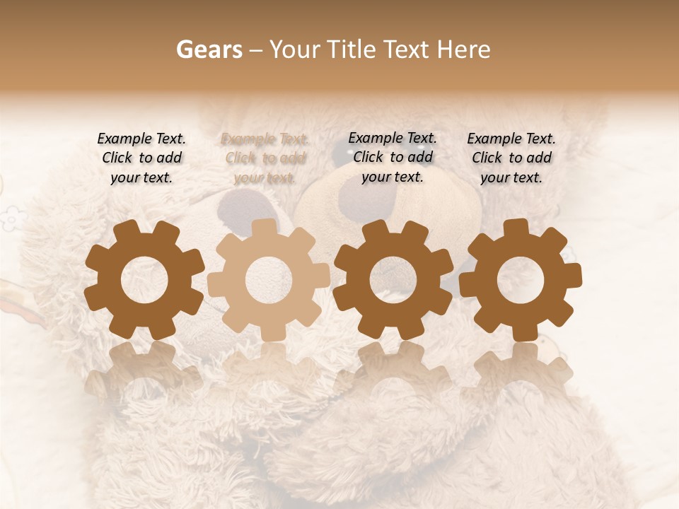 A Teddy Bear Hugging Another Teddy Bear On A Bed PowerPoint Template