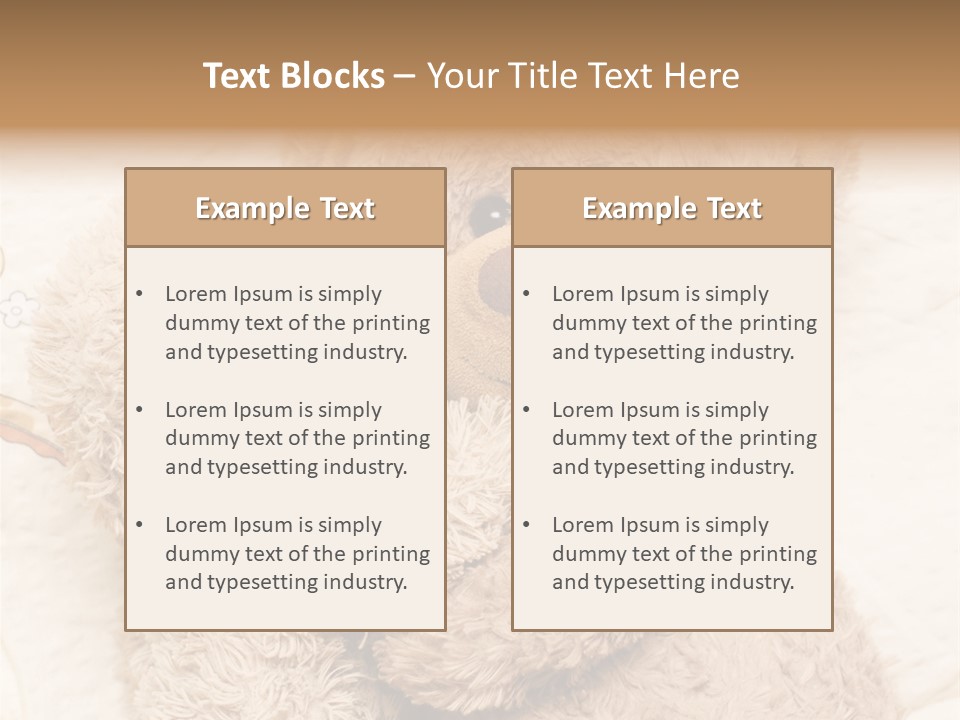 A Teddy Bear Hugging Another Teddy Bear On A Bed PowerPoint Template