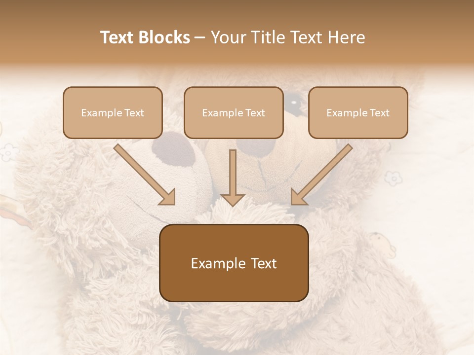 A Teddy Bear Hugging Another Teddy Bear On A Bed PowerPoint Template