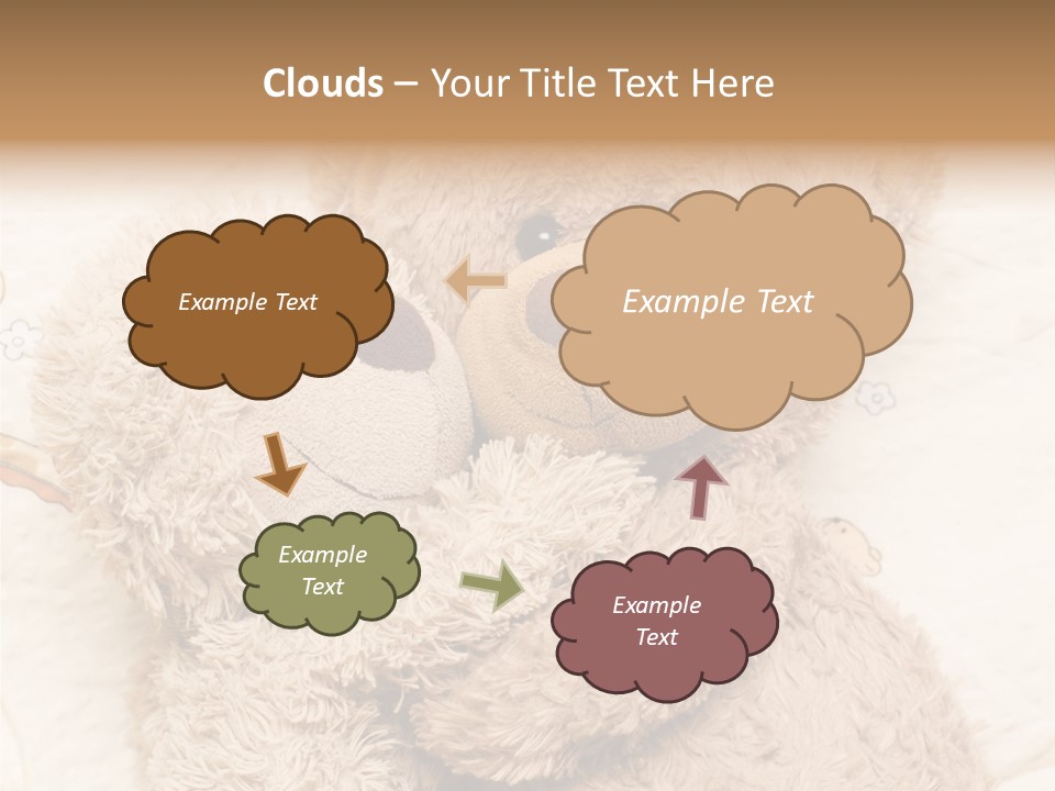 A Teddy Bear Hugging Another Teddy Bear On A Bed PowerPoint Template