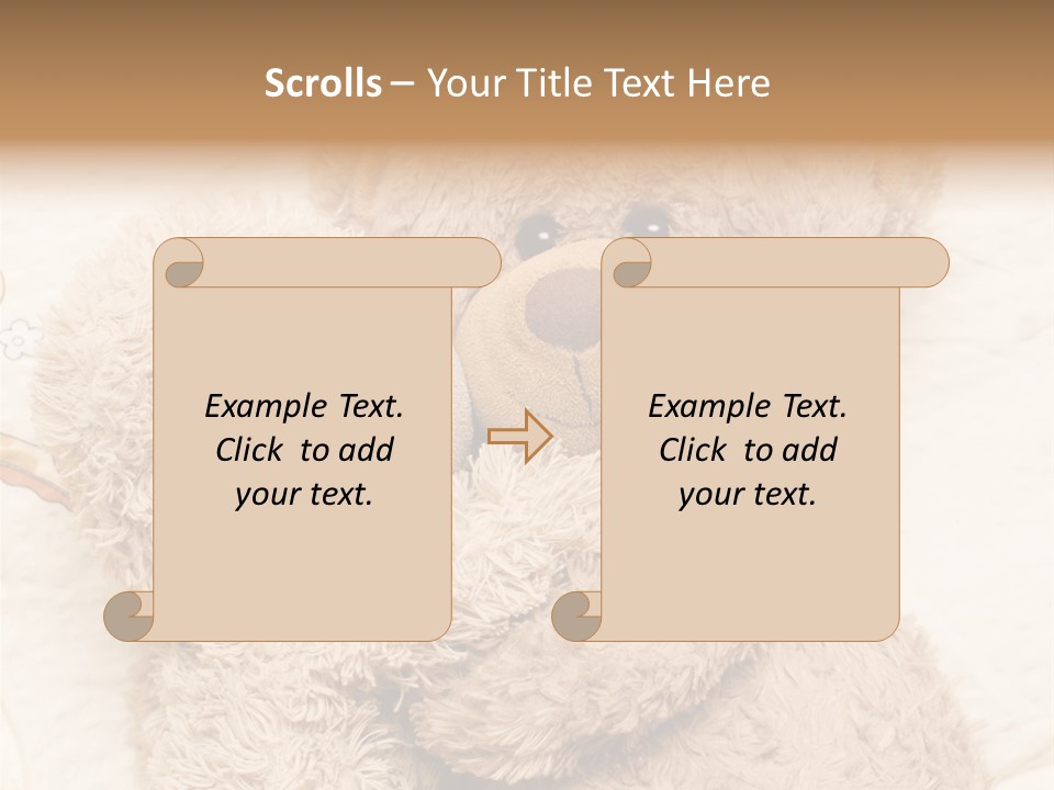A Teddy Bear Hugging Another Teddy Bear On A Bed PowerPoint Template