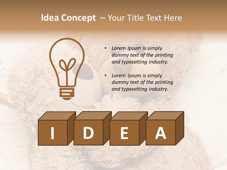 A Teddy Bear Hugging Another Teddy Bear On A Bed PowerPoint Template