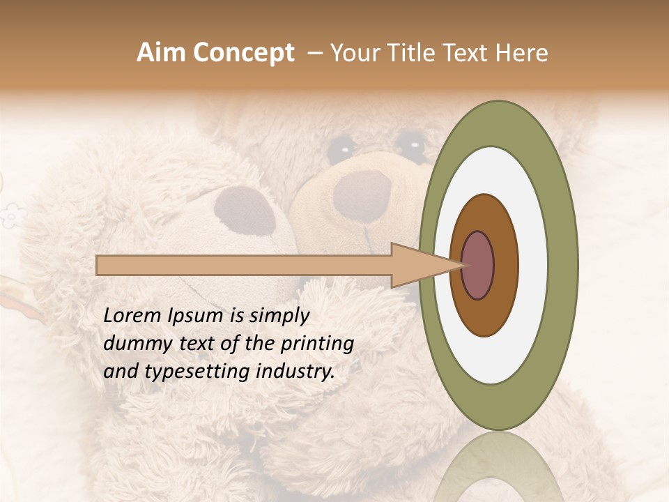 A Teddy Bear Hugging Another Teddy Bear On A Bed PowerPoint Template