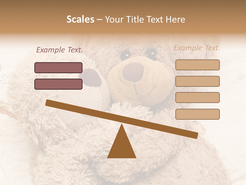 A Teddy Bear Hugging Another Teddy Bear On A Bed PowerPoint Template