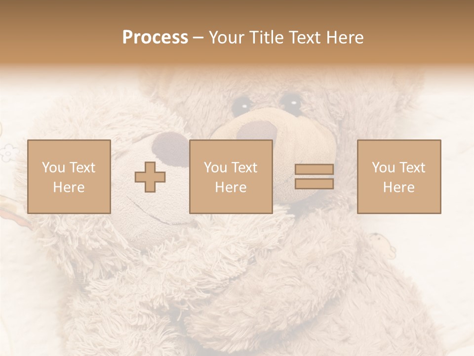 A Teddy Bear Hugging Another Teddy Bear On A Bed PowerPoint Template