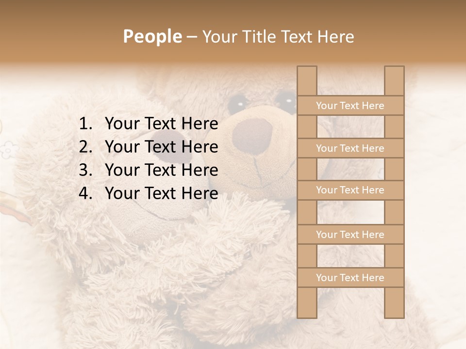 A Teddy Bear Hugging Another Teddy Bear On A Bed PowerPoint Template