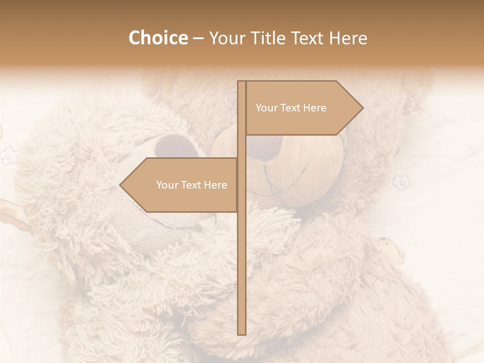 A Teddy Bear Hugging Another Teddy Bear On A Bed PowerPoint Template