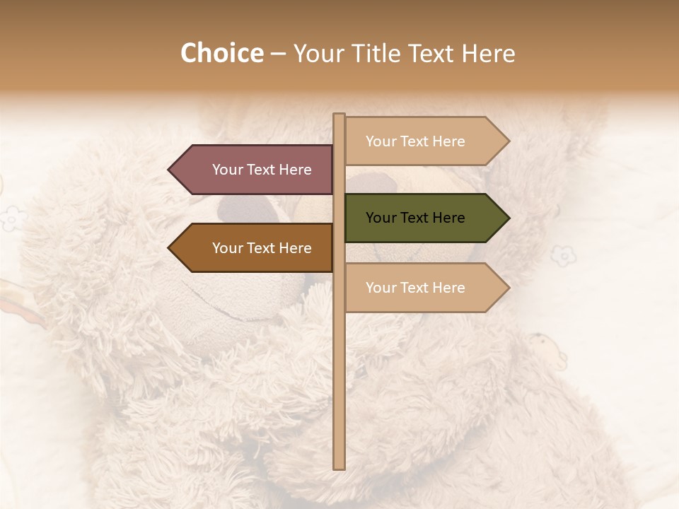 A Teddy Bear Hugging Another Teddy Bear On A Bed PowerPoint Template