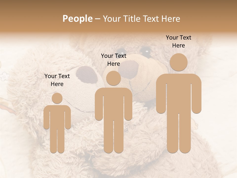 A Teddy Bear Hugging Another Teddy Bear On A Bed PowerPoint Template