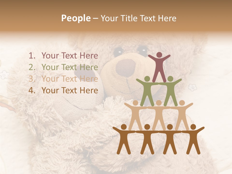 A Teddy Bear Hugging Another Teddy Bear On A Bed PowerPoint Template