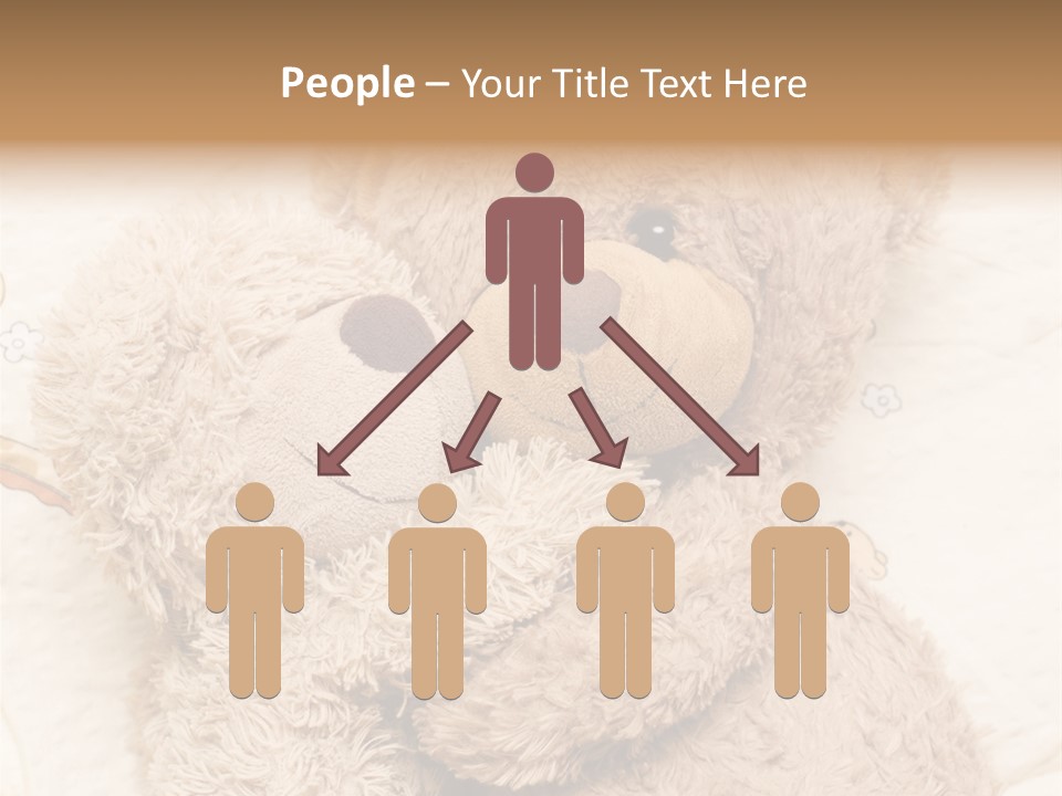 A Teddy Bear Hugging Another Teddy Bear On A Bed PowerPoint Template