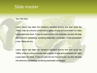 Cutted Lime And Its Rind Cutout In Spiral Form PowerPoint Template