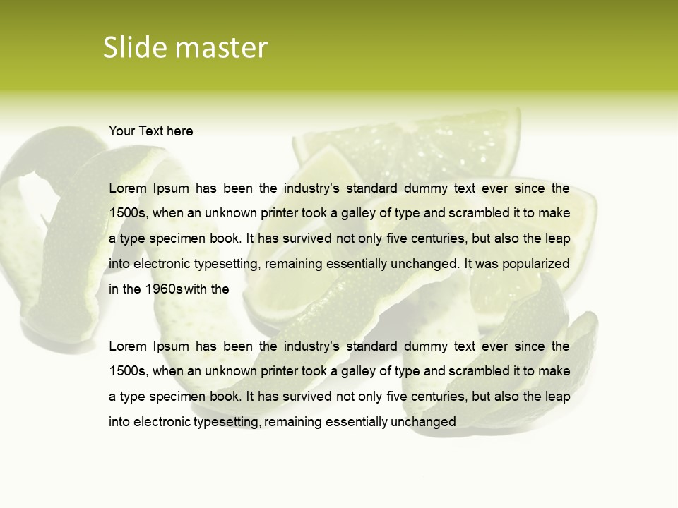 Cutted Lime And Its Rind Cutout In Spiral Form PowerPoint Template