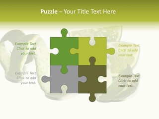 Cutted Lime And Its Rind Cutout In Spiral Form PowerPoint Template
