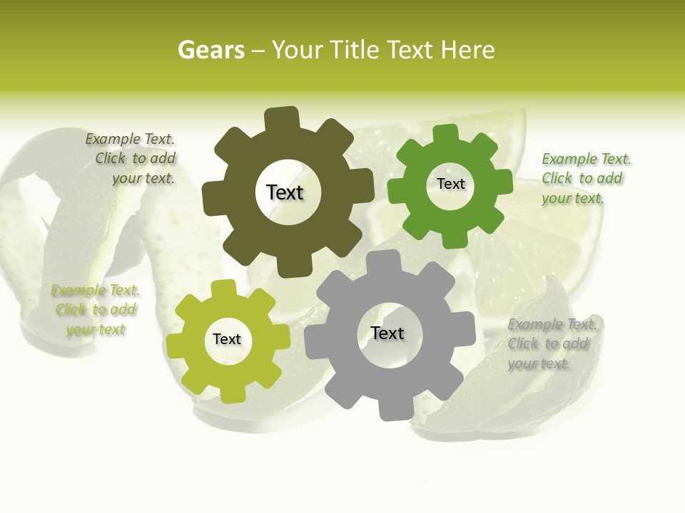 Cutted Lime And Its Rind Cutout In Spiral Form PowerPoint Template