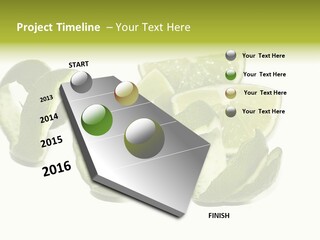 Cutted Lime And Its Rind Cutout In Spiral Form PowerPoint Template