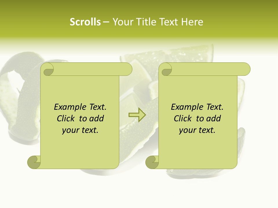 Cutted Lime And Its Rind Cutout In Spiral Form PowerPoint Template