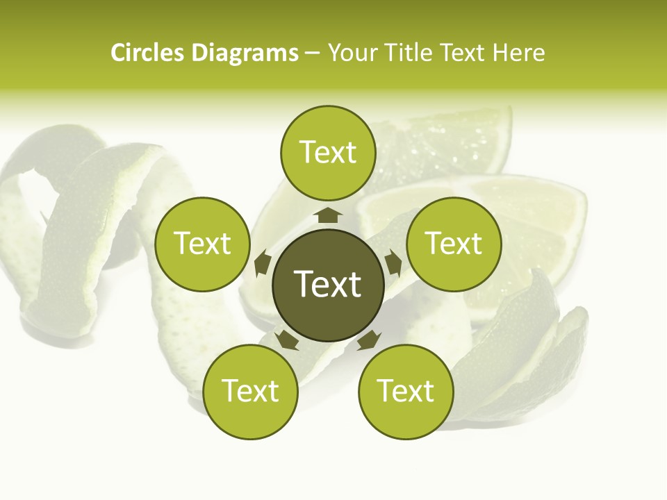 Cutted Lime And Its Rind Cutout In Spiral Form PowerPoint Template