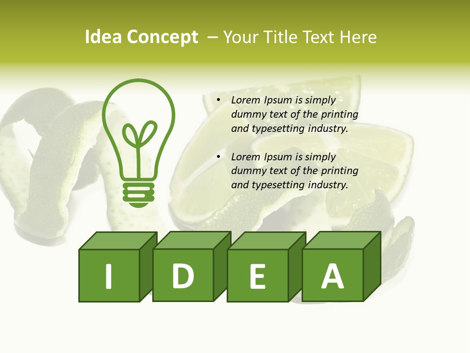 Cutted Lime And Its Rind Cutout In Spiral Form PowerPoint Template