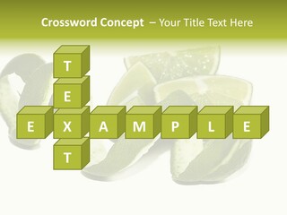 Cutted Lime And Its Rind Cutout In Spiral Form PowerPoint Template