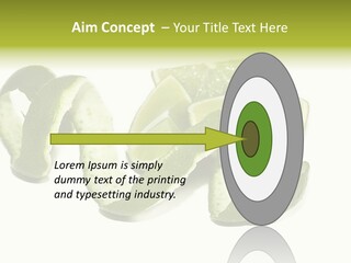Cutted Lime And Its Rind Cutout In Spiral Form PowerPoint Template