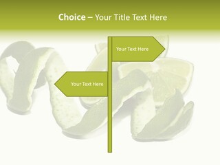 Cutted Lime And Its Rind Cutout In Spiral Form PowerPoint Template