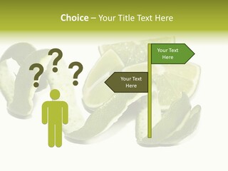 Cutted Lime And Its Rind Cutout In Spiral Form PowerPoint Template