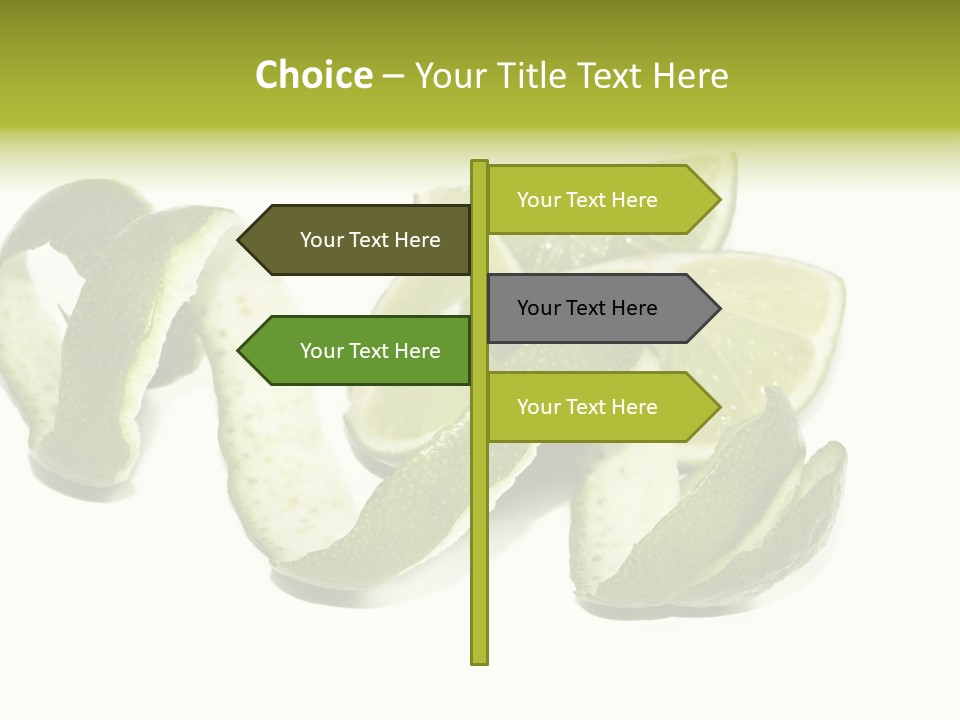 Cutted Lime And Its Rind Cutout In Spiral Form PowerPoint Template