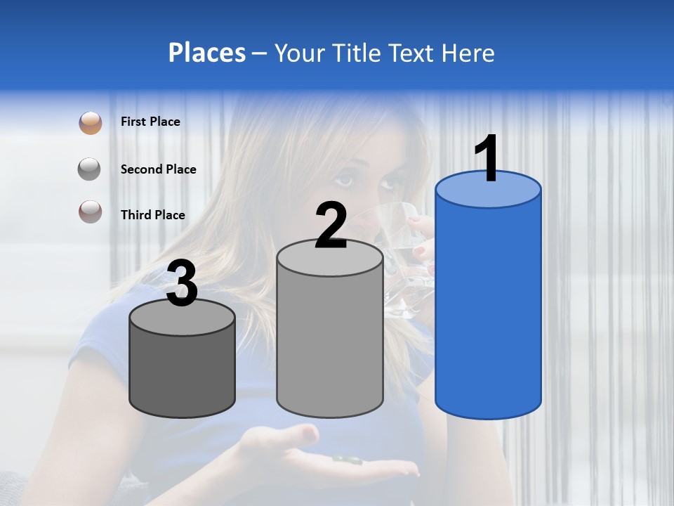 Woman Taking A Pill For Her Headache PowerPoint Template