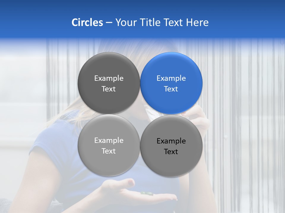 Woman Taking A Pill For Her Headache PowerPoint Template