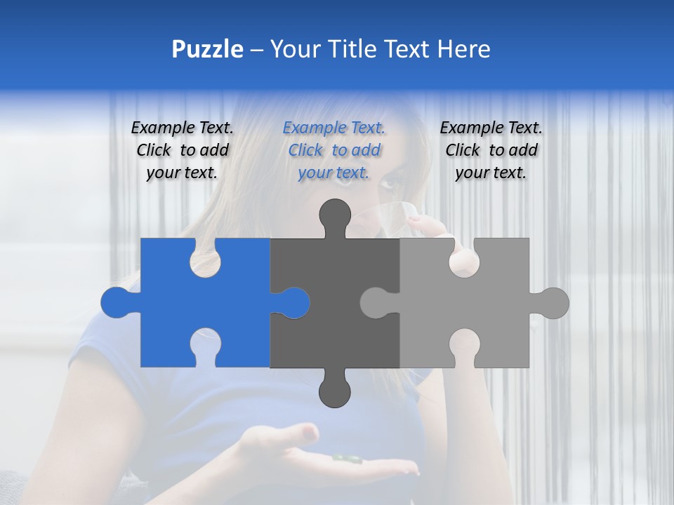 Woman Taking A Pill For Her Headache PowerPoint Template