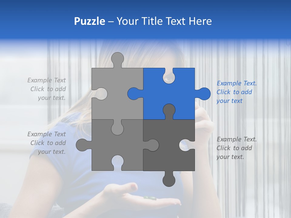 Woman Taking A Pill For Her Headache PowerPoint Template