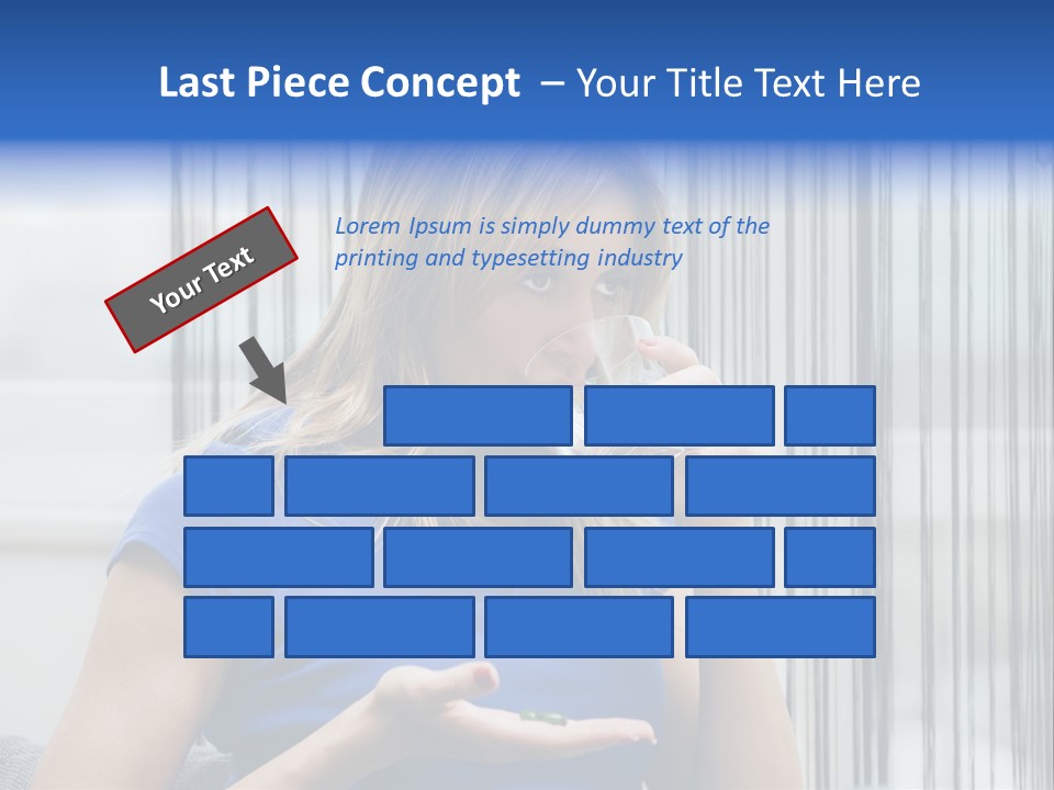 Woman Taking A Pill For Her Headache PowerPoint Template