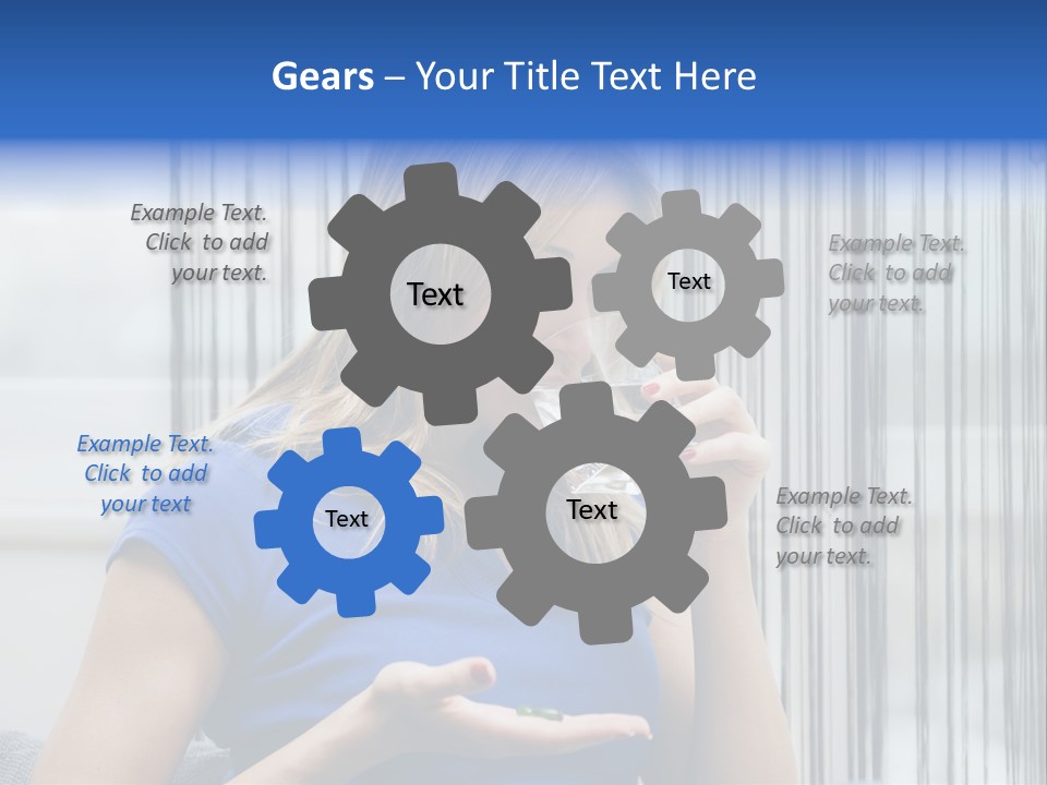 Woman Taking A Pill For Her Headache PowerPoint Template