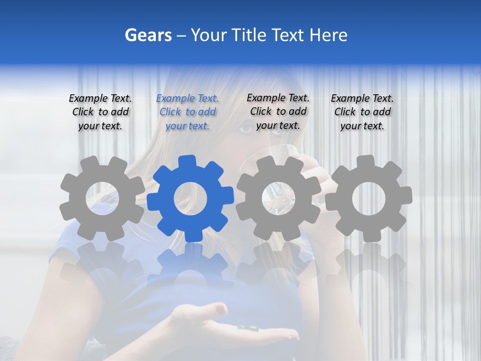 Woman Taking A Pill For Her Headache PowerPoint Template