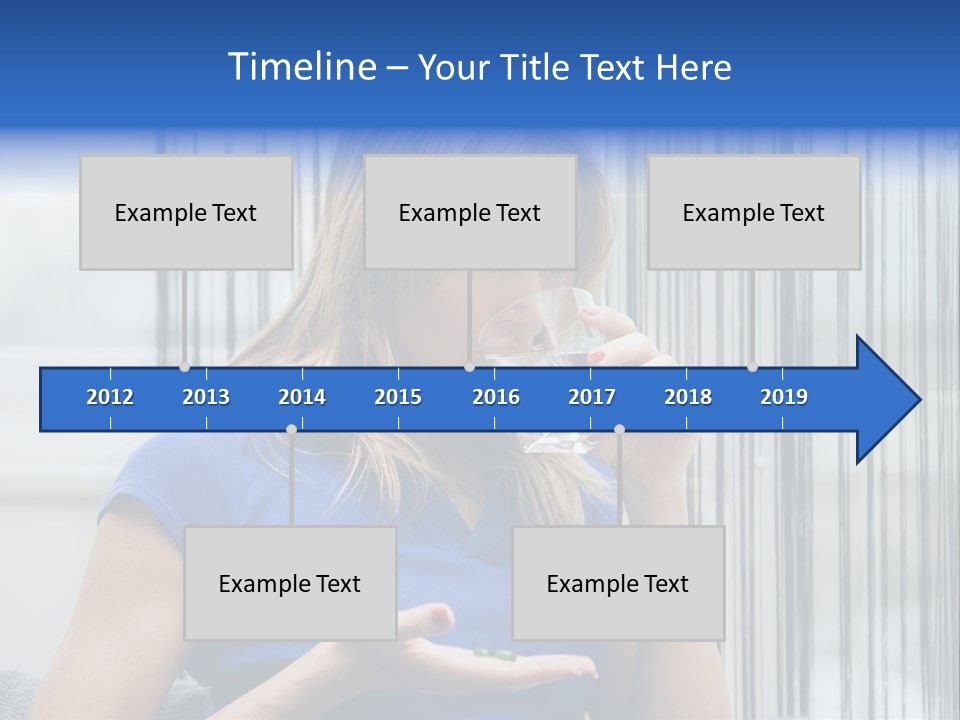 Woman Taking A Pill For Her Headache PowerPoint Template