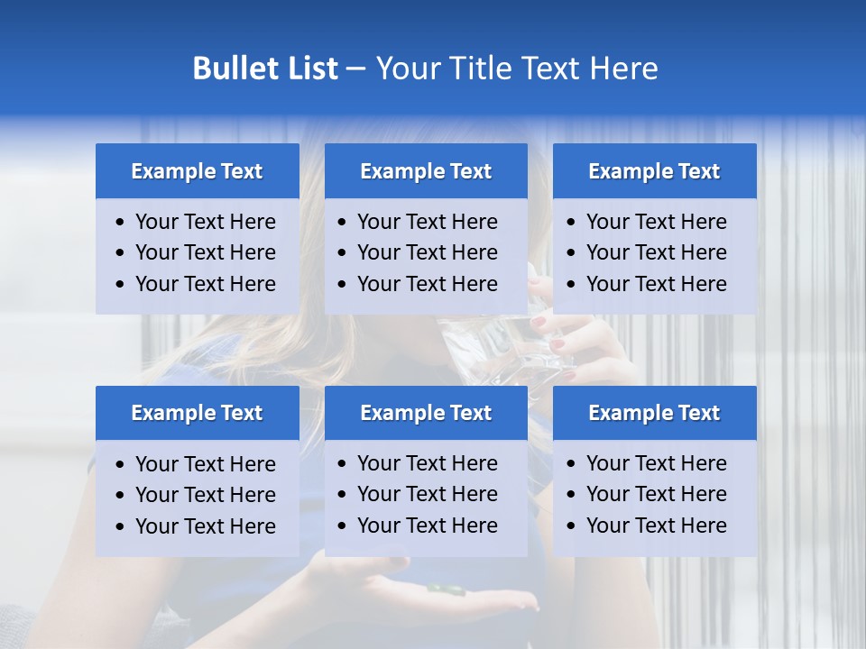 Woman Taking A Pill For Her Headache PowerPoint Template