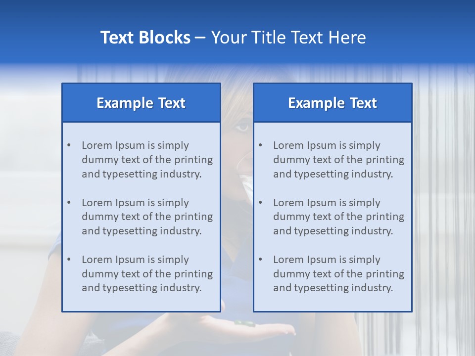 Woman Taking A Pill For Her Headache PowerPoint Template
