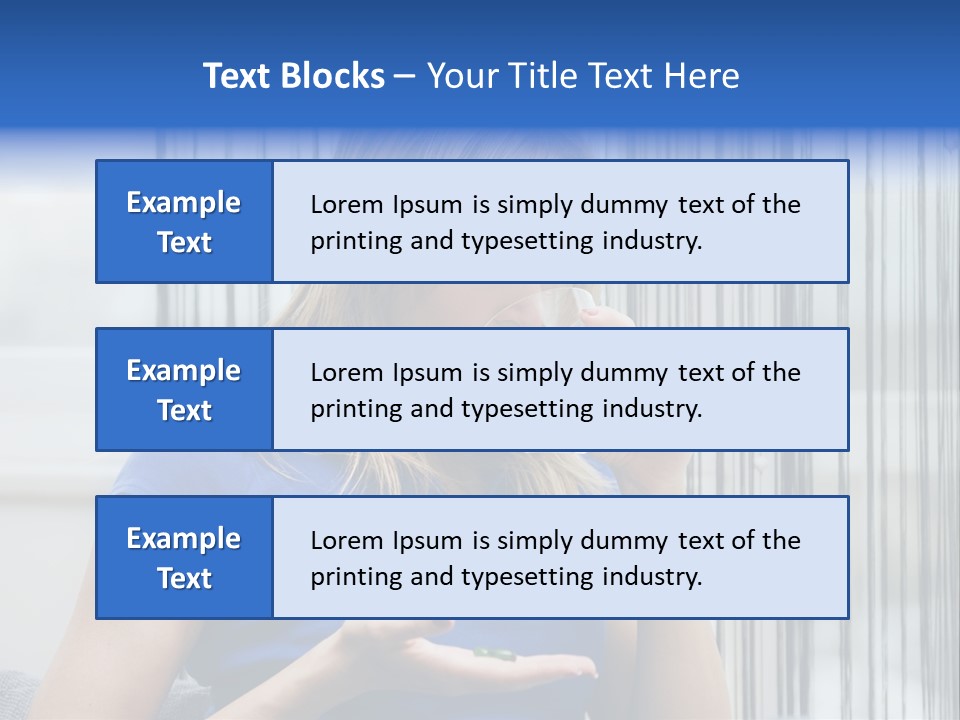 Woman Taking A Pill For Her Headache PowerPoint Template