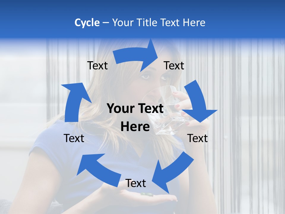 Woman Taking A Pill For Her Headache PowerPoint Template