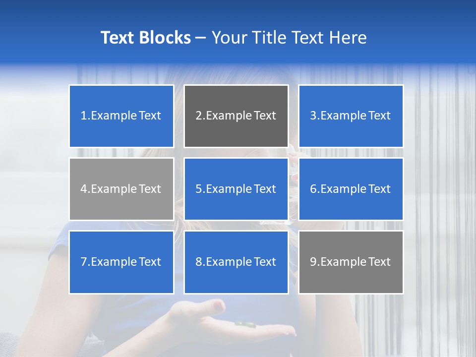 Woman Taking A Pill For Her Headache PowerPoint Template