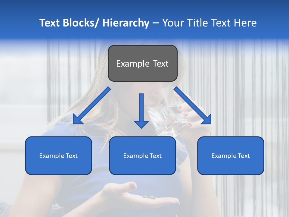 Woman Taking A Pill For Her Headache PowerPoint Template