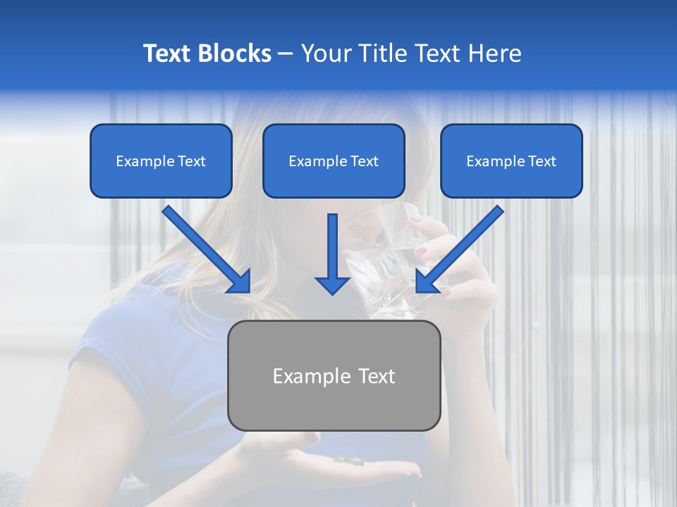 Woman Taking A Pill For Her Headache PowerPoint Template